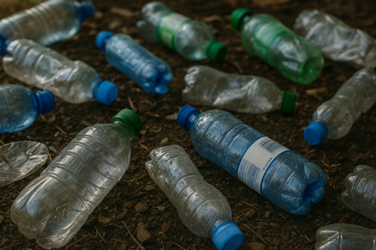 déchets bouteilles en plastique.